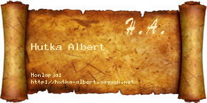 Hutka Albert névjegykártya