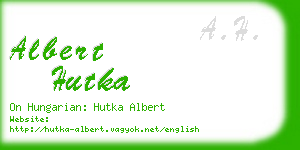 albert hutka business card